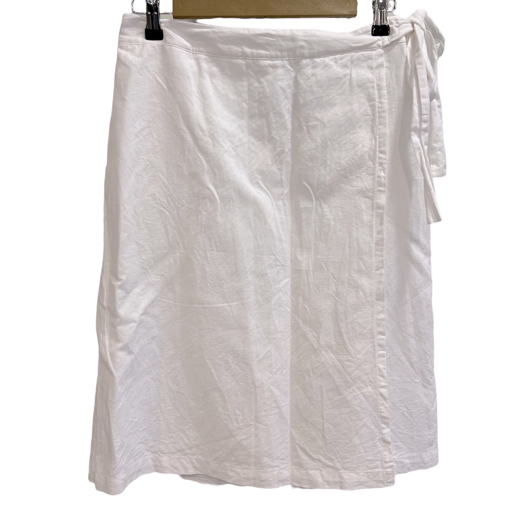 Womens Liz Claiborne bright white linen/cotton blend lined skirt